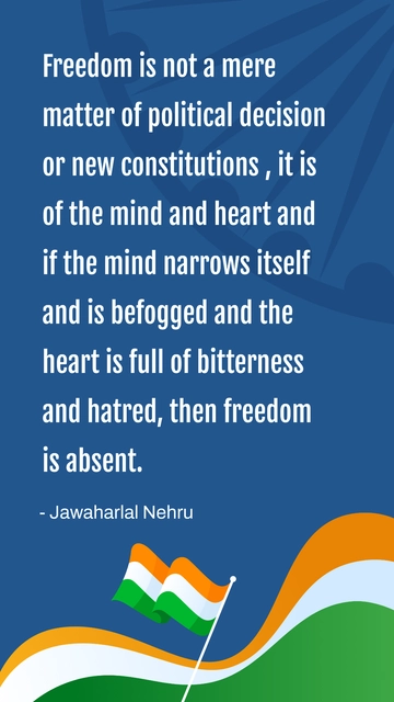 Free India Independence Day Motivational Quote Template to Edit Online