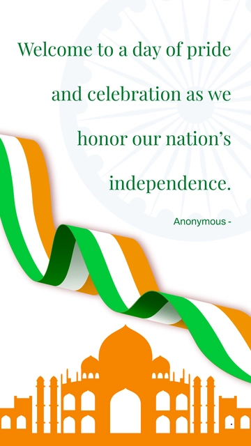 Free India Independence Day Welcome Quote Template to Edit Online