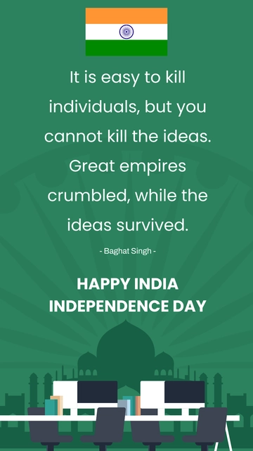 Free India Independence Day Quote For Office Template to Edit Online