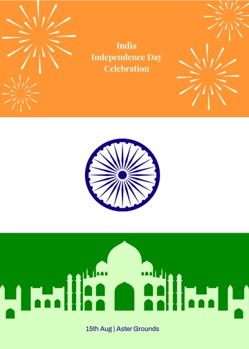 Free India Independence Day Invitation Background Template to Edit Online