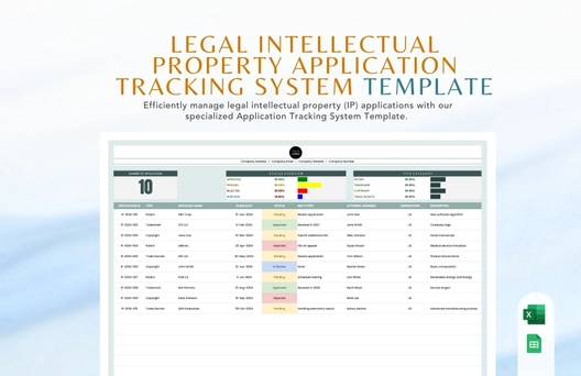 Legal Intellectual Property Application Tracking System Template