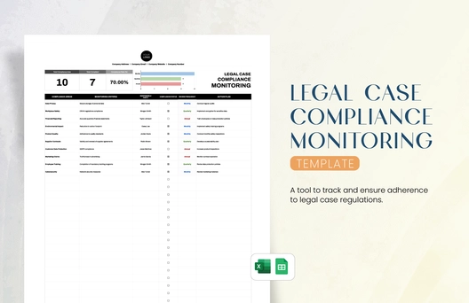 Legal Case Compliance Monitoring Template
