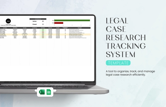 Legal  Case Research Tracking System Template
