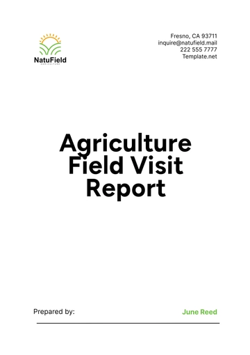 Free Agriculture Field Visit Report Template to Edit Online