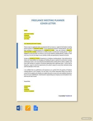 Freelance Meeting Planner Cover Letter