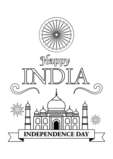Free India Independence Day Drawing Template to Edit Online