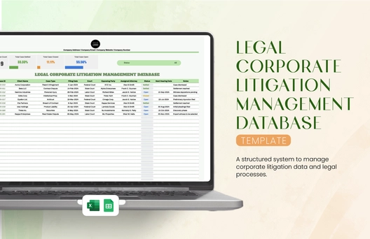 Legal Corporate Litigation Management Database Template