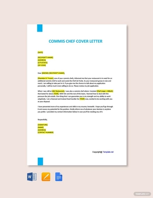 Commis Chef Cover Letter Template