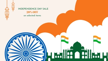 Free India Independence Day Sale Background Template to Edit Online