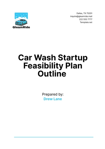 Free Car Wash Startup Feasibility Plan Outline Template to Edit Online