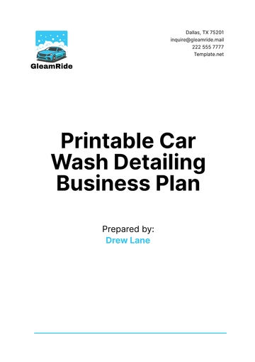 Free Printable Car Wash Detailing Business Plan Template to Edit Online