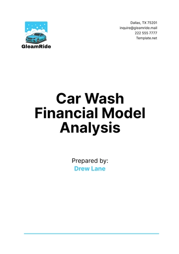 Free Car Wash Financial Model Analysis  Template to Edit Online