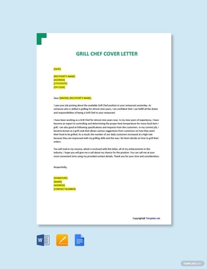 Grill Chef Cover Letter