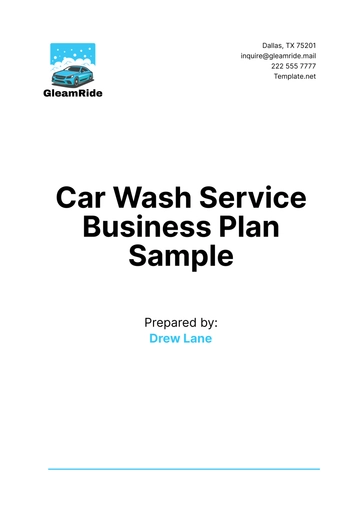 Free Car Wash Service Business Plan Sample Template to Edit Online