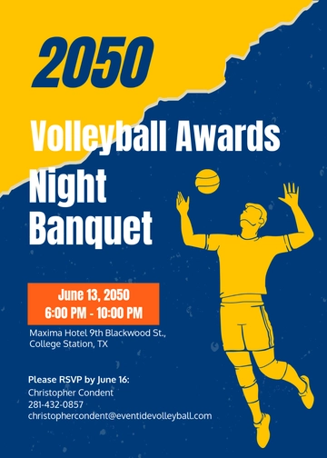 Free Volleyball Banquet Invitation Template to Edit Online | Template.net