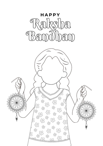 Free Raksha Bandhan Drawing for Kids Template to Edit Online