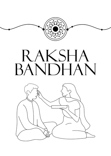 Free Raksha Bandhan Brother and Sister Drawing Template to Edit Online