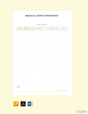 Medical Supply Inventory Template