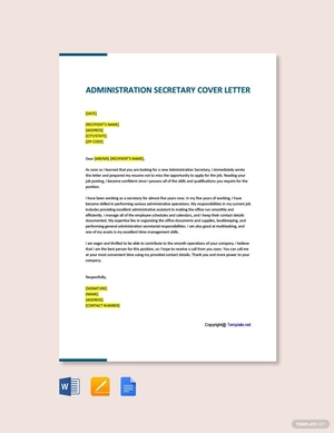 Administration Secretary Cover Letter Template