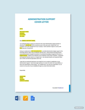 Administration Support Cover Letter Template