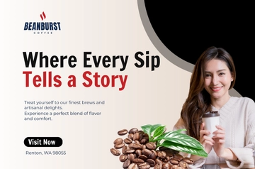 Free Cafe Business Banner Template to Edit Online