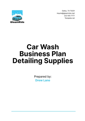 Free Car Wash Business Plan Detailing Supplies Template to Edit Online