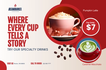 Free Cafe Roll Up Banner Template to Edit Online