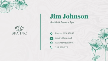 Free Health & Beauty Spa Business Card Template to Edit Online