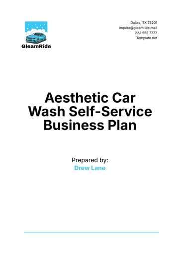 Free Aesthetic Car Wash Self Car Wash Business Plan Template to Edit Online