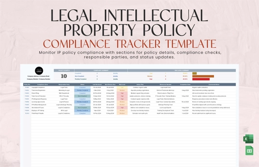 Legal Intellectual Property Policy Compliance Tracker Template