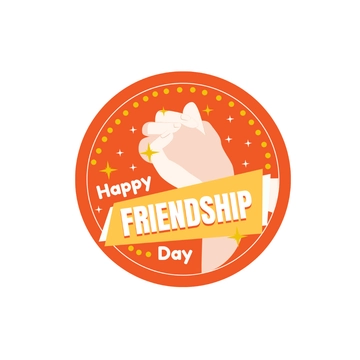 Free Friendship Day Badge Clipart to Edit Online