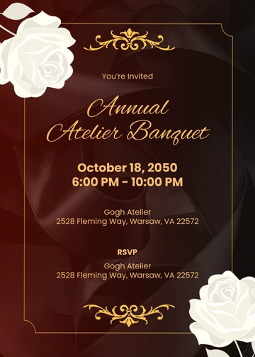 Free Atelier Banquet Invitation Template to Edit Online | Template.net