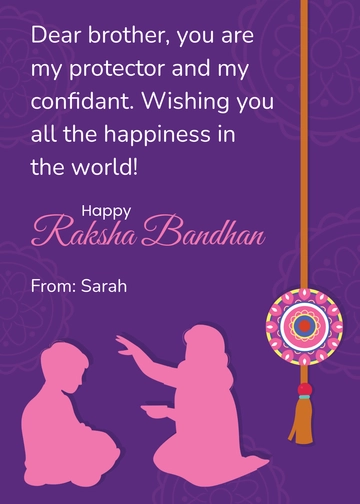 Free Raksha Bandhan Wishes for Brother Template to Edit Online