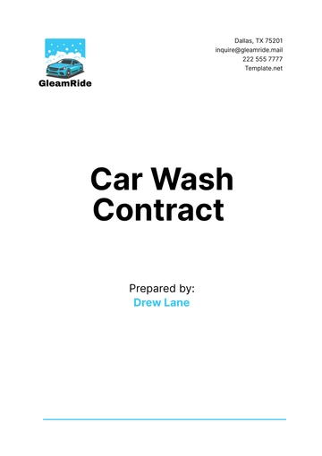 Free Car Wash Contract Template to Edit Online