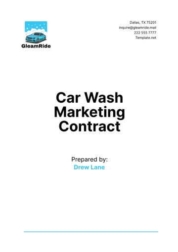 Free Car Wash Marketing Contract Design Template to Edit Online