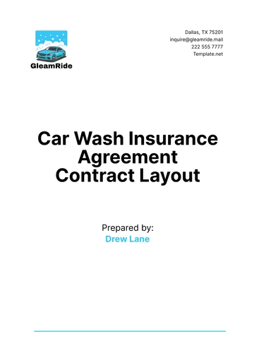 Free Car Wash Insurance Agreement Contract Layout Template to Edit Online