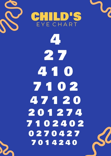 Free Child Eye Chart Template to Edit Online