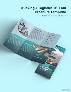 Trucking Logistics Tri-Fold Brochure Template