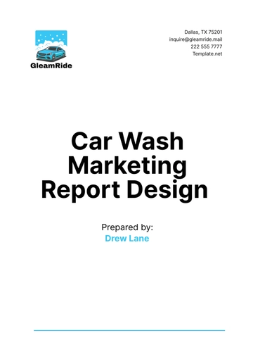 Free Car Wash Marketing Report Design Template to Edit Online
