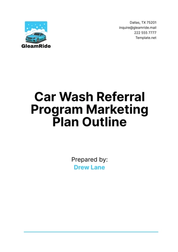 Free Car Wash Referral Program Marketing Plan Outline Template to Edit Online