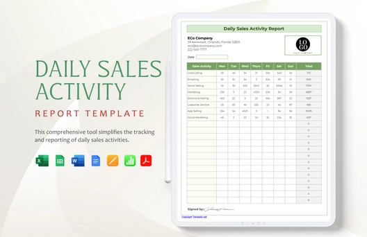 Daily Sales Activity Report Template