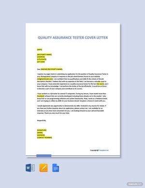 Quality Assurance Tester Cover Letter