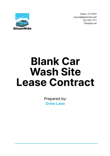 Free Blank Car Wash Site Lease Contract Template to Edit Online