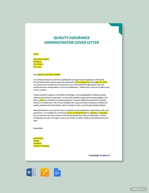 Quality Assurance Administrator Cover Letter