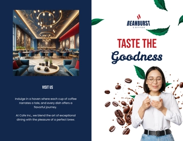 Free Cafe Bi-fold Brochure Template to Edit Online