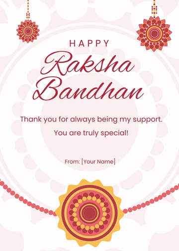 Free Raksha Bandhan Thanks Wishes Template to Edit Online