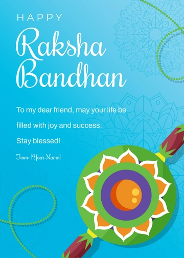 Free Raksha Bandhan Wishes for Friend Template to Edit Online