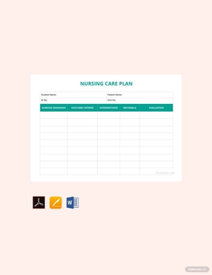 Sample Nursing Care Plan Template