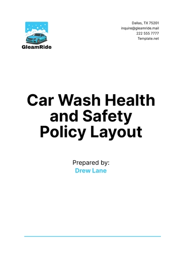 Free Car Wash Health and Safety Policy Layout Template to Edit Online