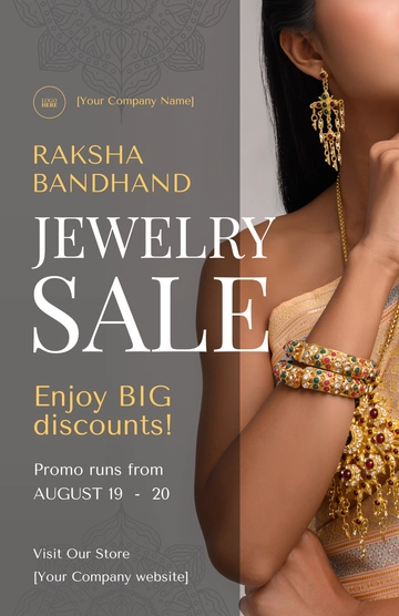Free Raksha Bandhan Jewellery Poster Template to Edit Online